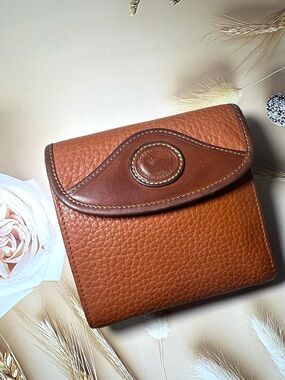 🦆 DOONEY & BOURKE AWL TAN LEATHER TRIFOLD WALLET WITH POUCH KISSLOCK LOGO ACCENT